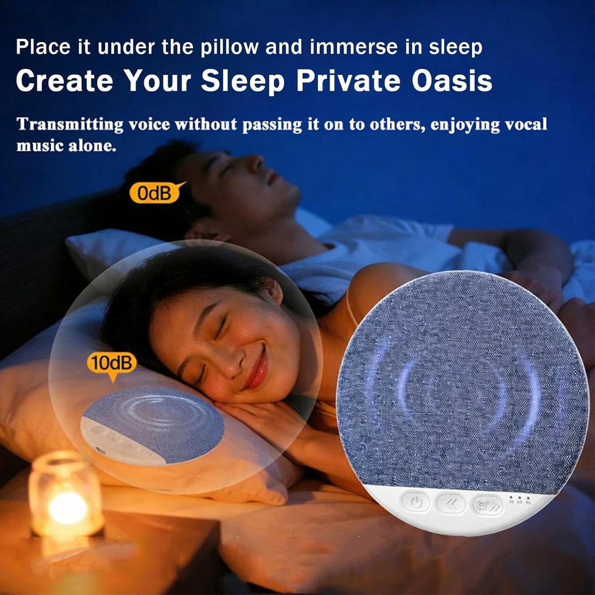 2026 New Bluetooth Sleep Pillow Speaker, Wireless White Noise Pillow Speaker with Timer, Ultra-Thin Stereo Bass Private Sleep Speaker for Adults Kids