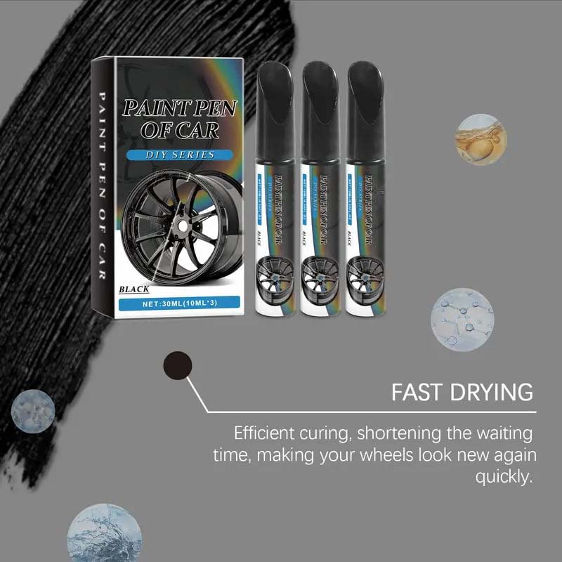 🔥Hot Sale 49% off🌟🖊️ Wheel Scratch Repair Pen 3‑Pack, Alloy Rim Curb Rash Touch‑Up Paint Pen, Quick DIY Wheel Scratch Remover
