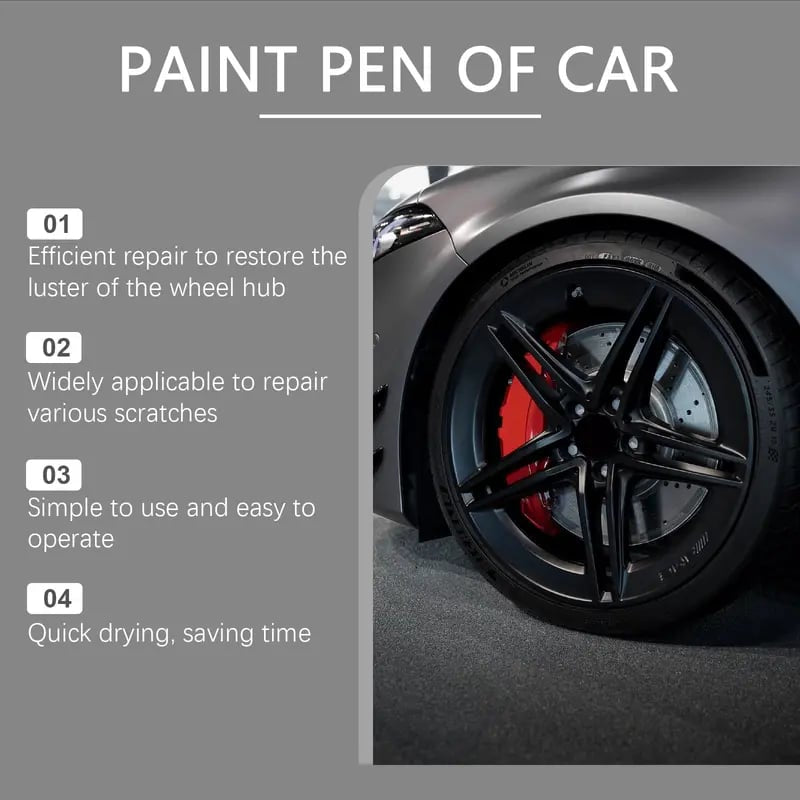 🔥Hot Sale 49% off🌟🖊️ Wheel Scratch Repair Pen 3‑Pack, Alloy Rim Curb Rash Touch‑Up Paint Pen, Quick DIY Wheel Scratch Remover