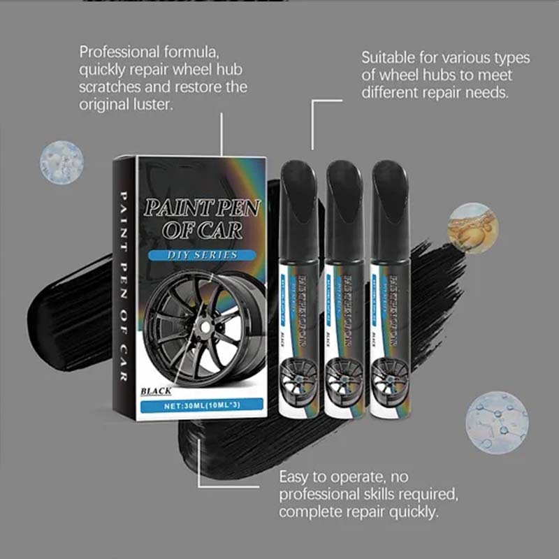 🔥Hot Sale 49% off🌟🖊️ Wheel Scratch Repair Pen 3‑Pack, Alloy Rim Curb Rash Touch‑Up Paint Pen, Quick DIY Wheel Scratch Remover